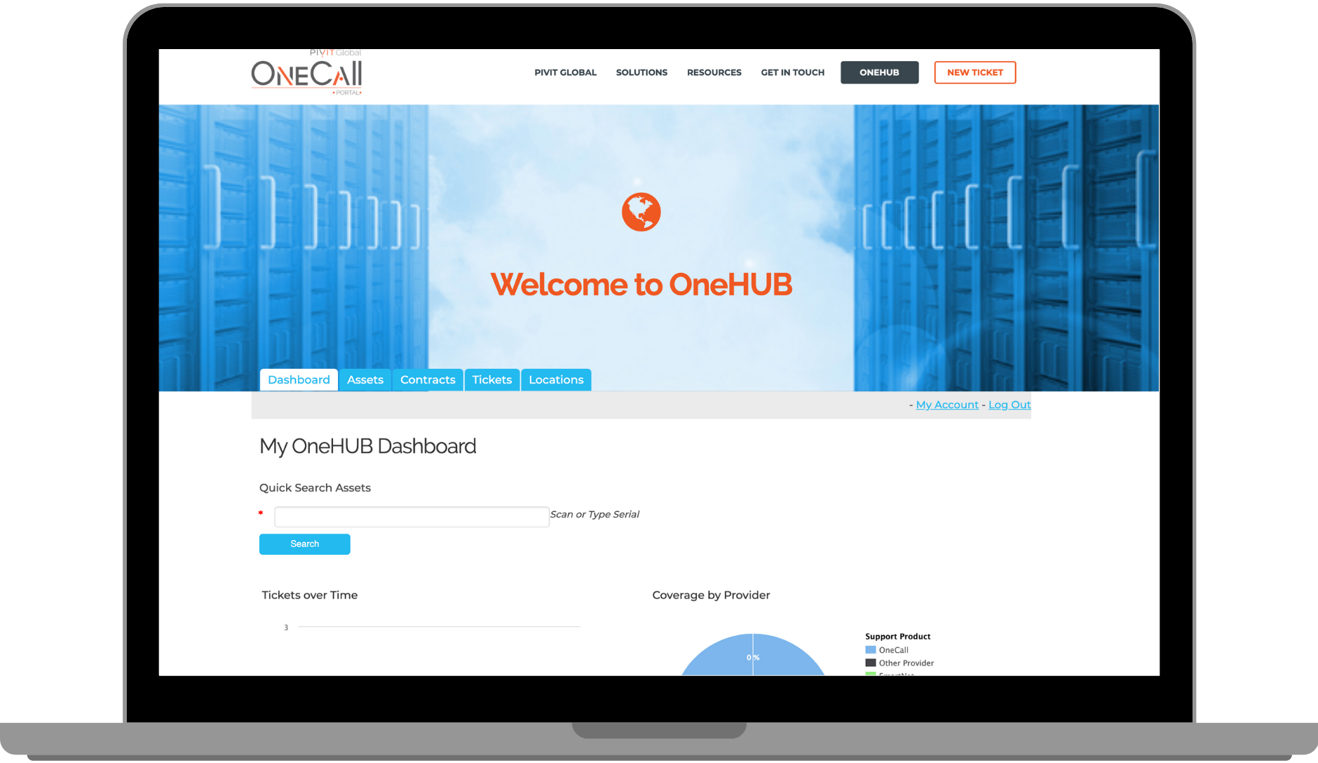 OneHUB - Screenshot on Laptop